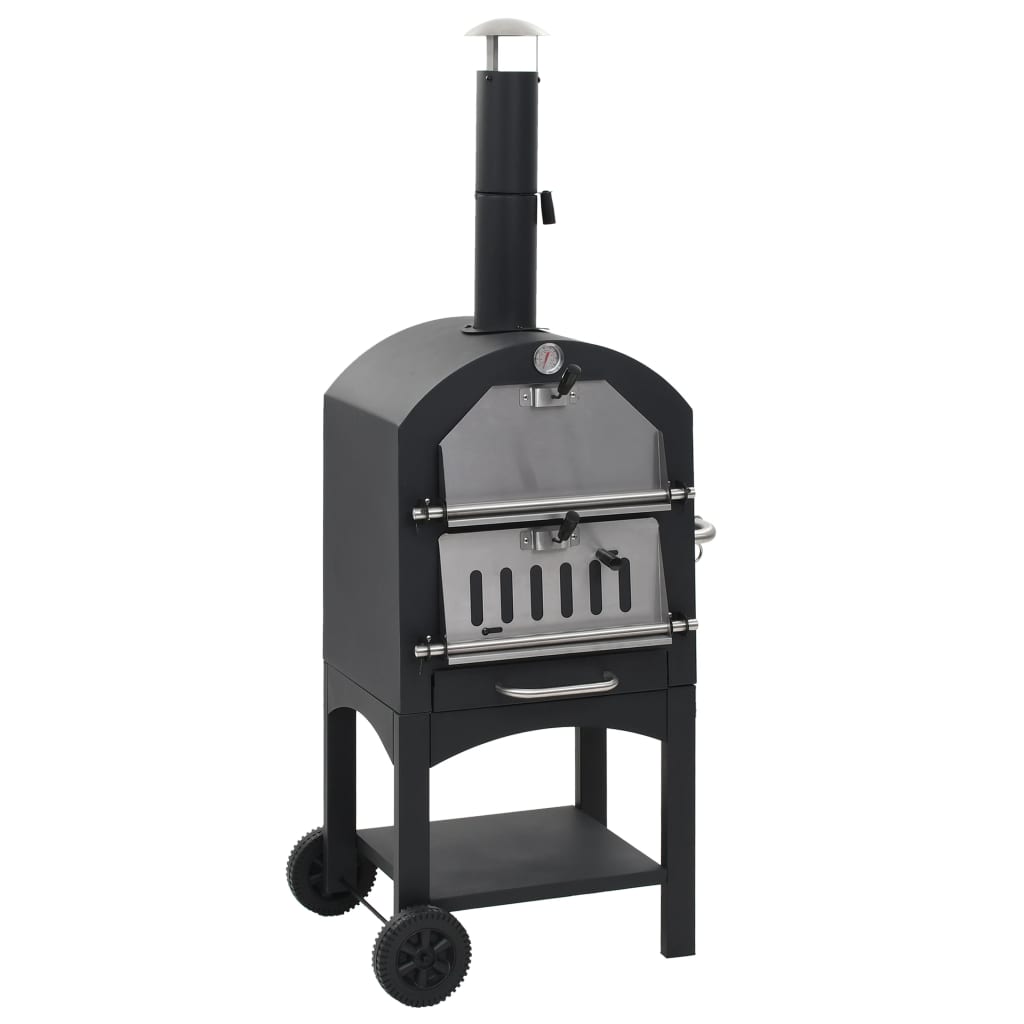 vidaXL Charcoal Fired Outdoor Pizza Oven with Fireclay Stone