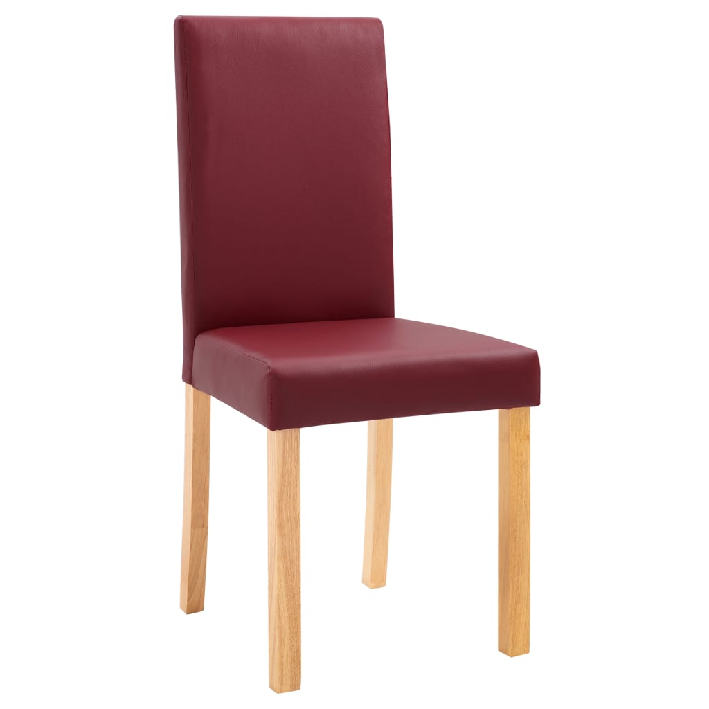 vidaXL Dining Chairs 4 pcs Red Faux Leather