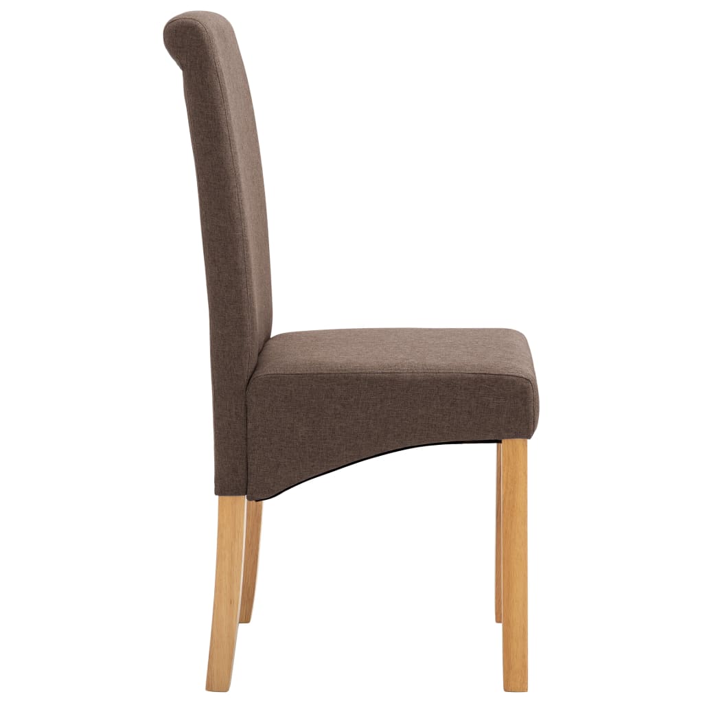 vidaXL Dining Chairs 6 pcs Brown Fabric