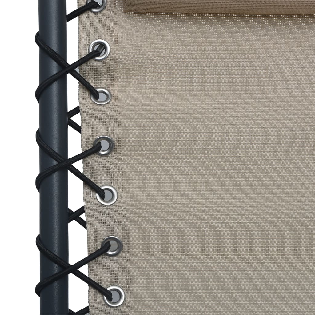 vidaXL Folding Deck Chair Taupe Textilene
