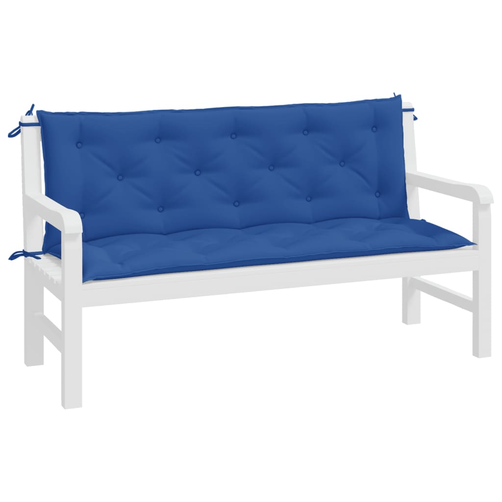 vidaXL Garden Bench Cushions 2pcs Blue 59.1"x19.7"x2.8" Oxford Fabric