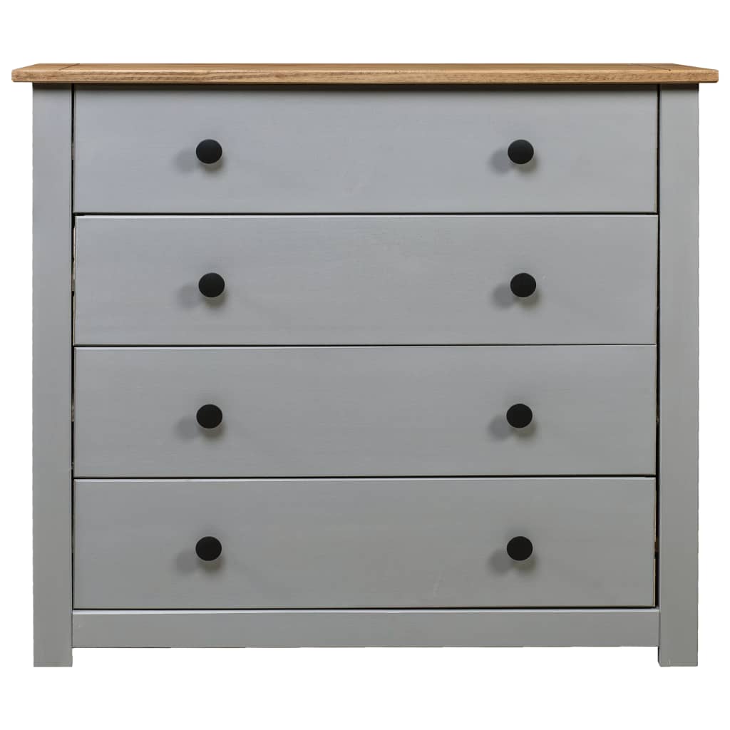 vidaXL Side Cabinet Gray 31.5"x15.7"x28.7" Pine Panama Range