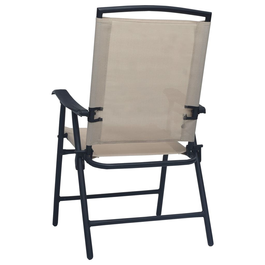 vidaXL Folding Patio Chairs 2 pcs Texilene Cream