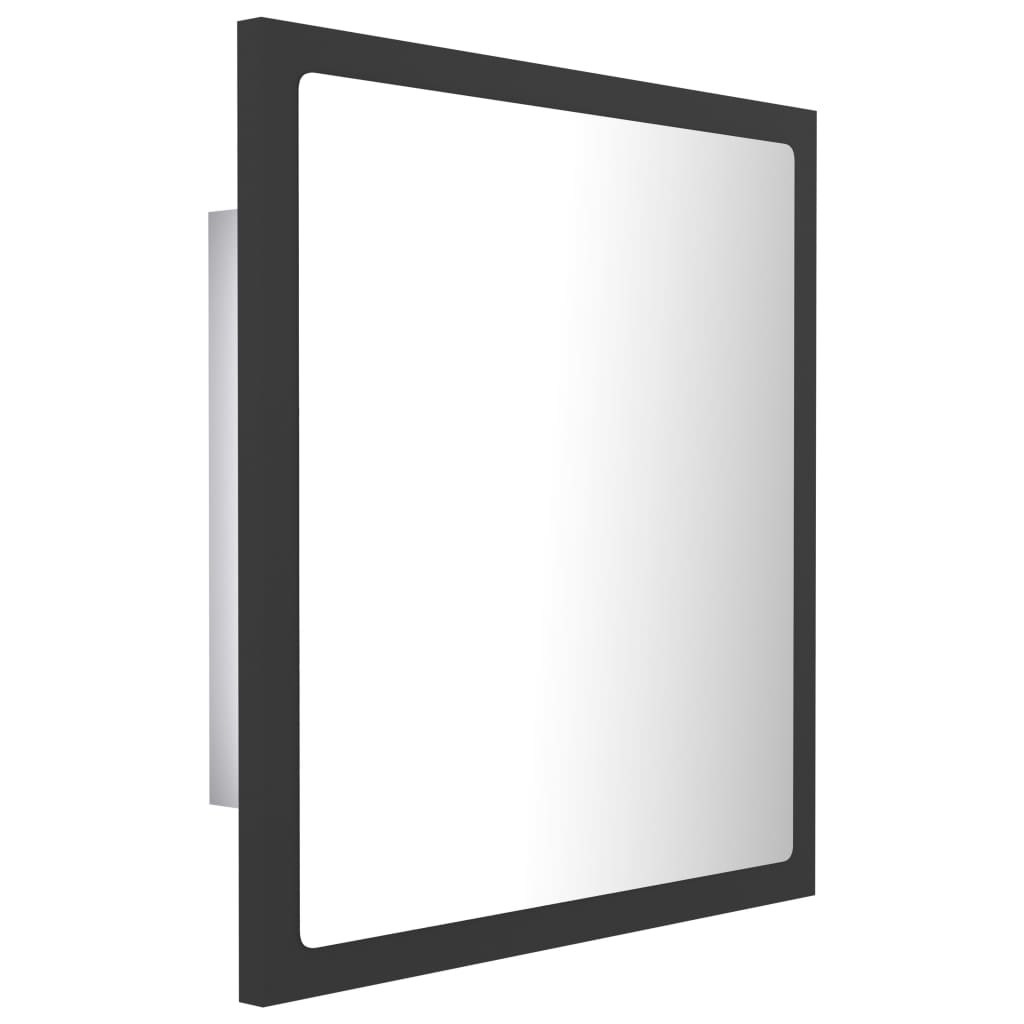 vidaXL LED Bathroom Mirror Gray 15.7"x3.3"x14.6" Chipboard