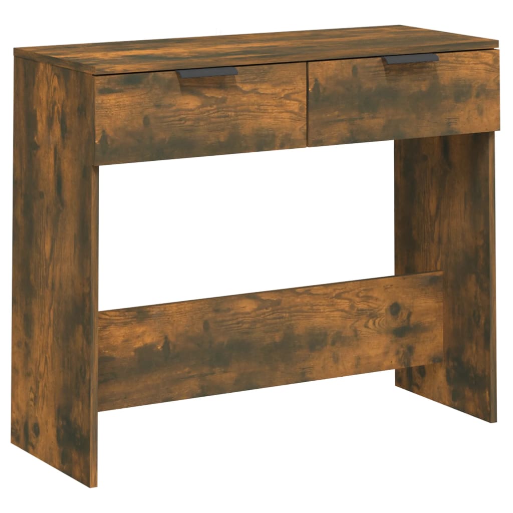 vidaXL Console Table Smoked Oak 35.4"x14.2"x29.5" Engineered Wood