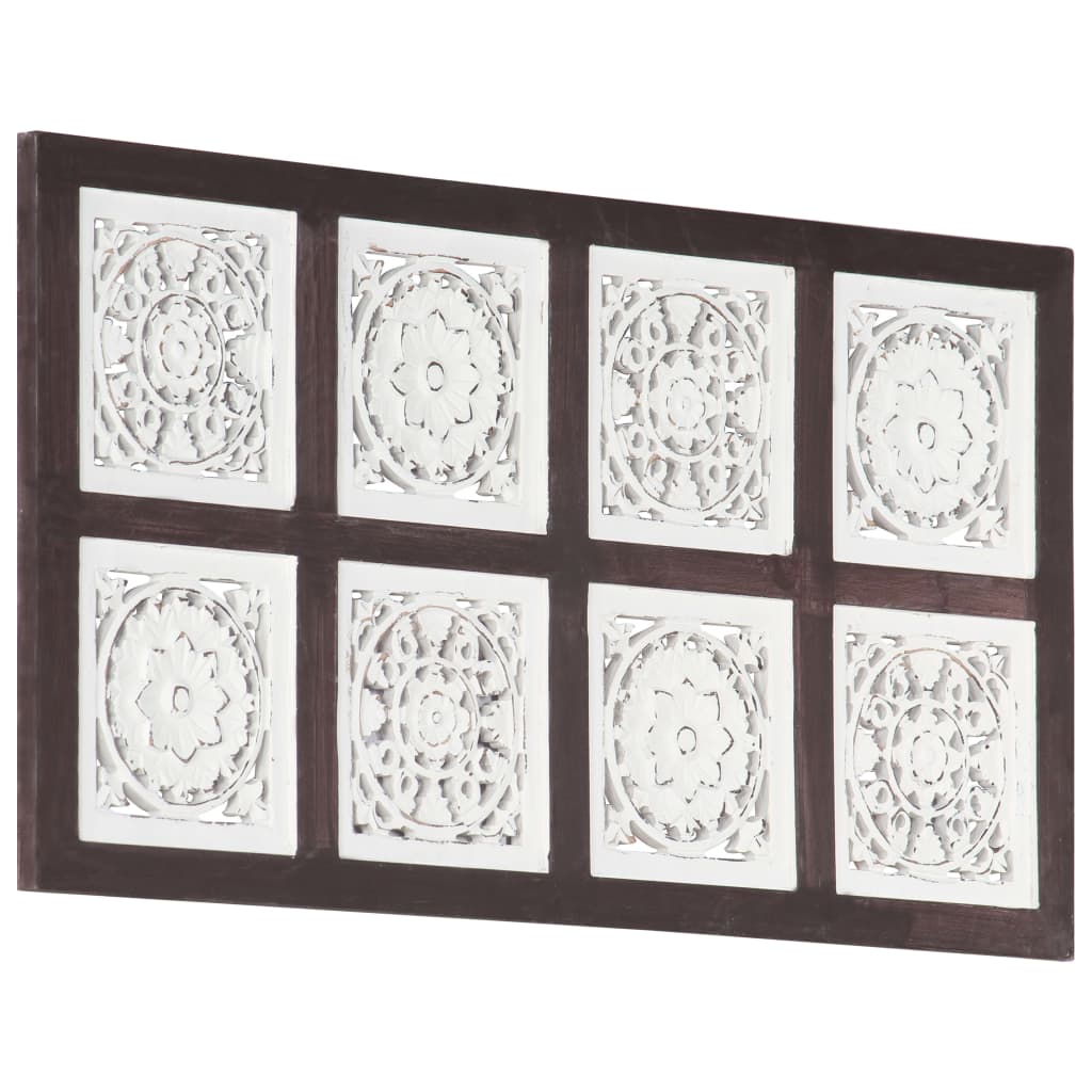 vidaXL Hand-Carved Wall Panel MDF 15.7"x31.5"x0.6" Brown and White