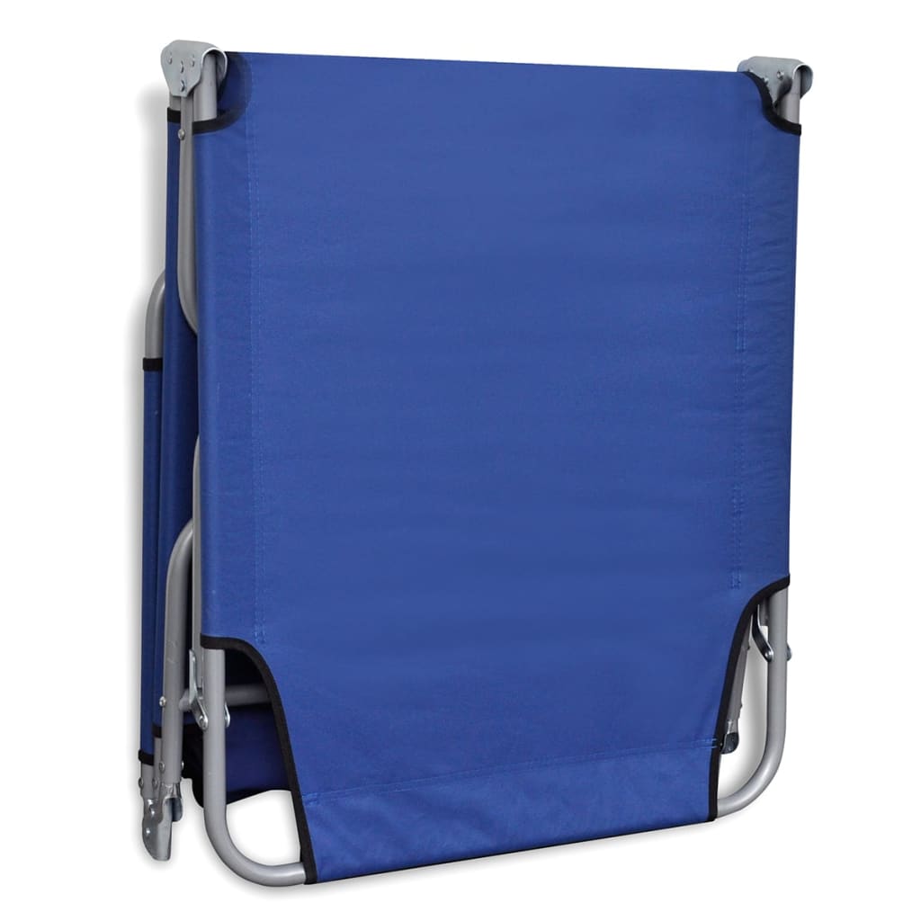 vidaXL Folding Sun Lounger Powder-coated Steel Blue
