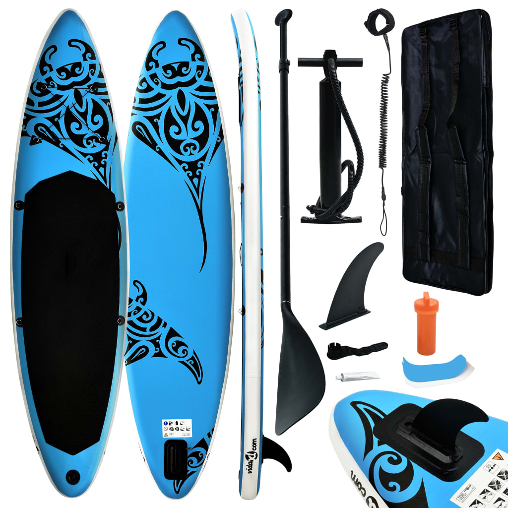 vidaXL Inflatable Stand Up Paddleboard Set 120.1"x29.9"x5.9" Blue