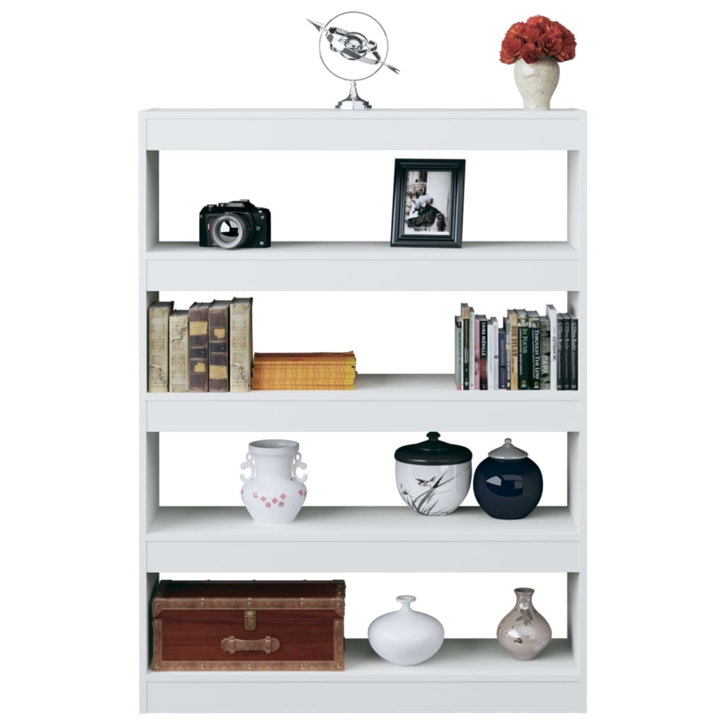 vidaXL Book Cabinet/Room Divider High Gloss White 39.4"x11.8"x53.1"