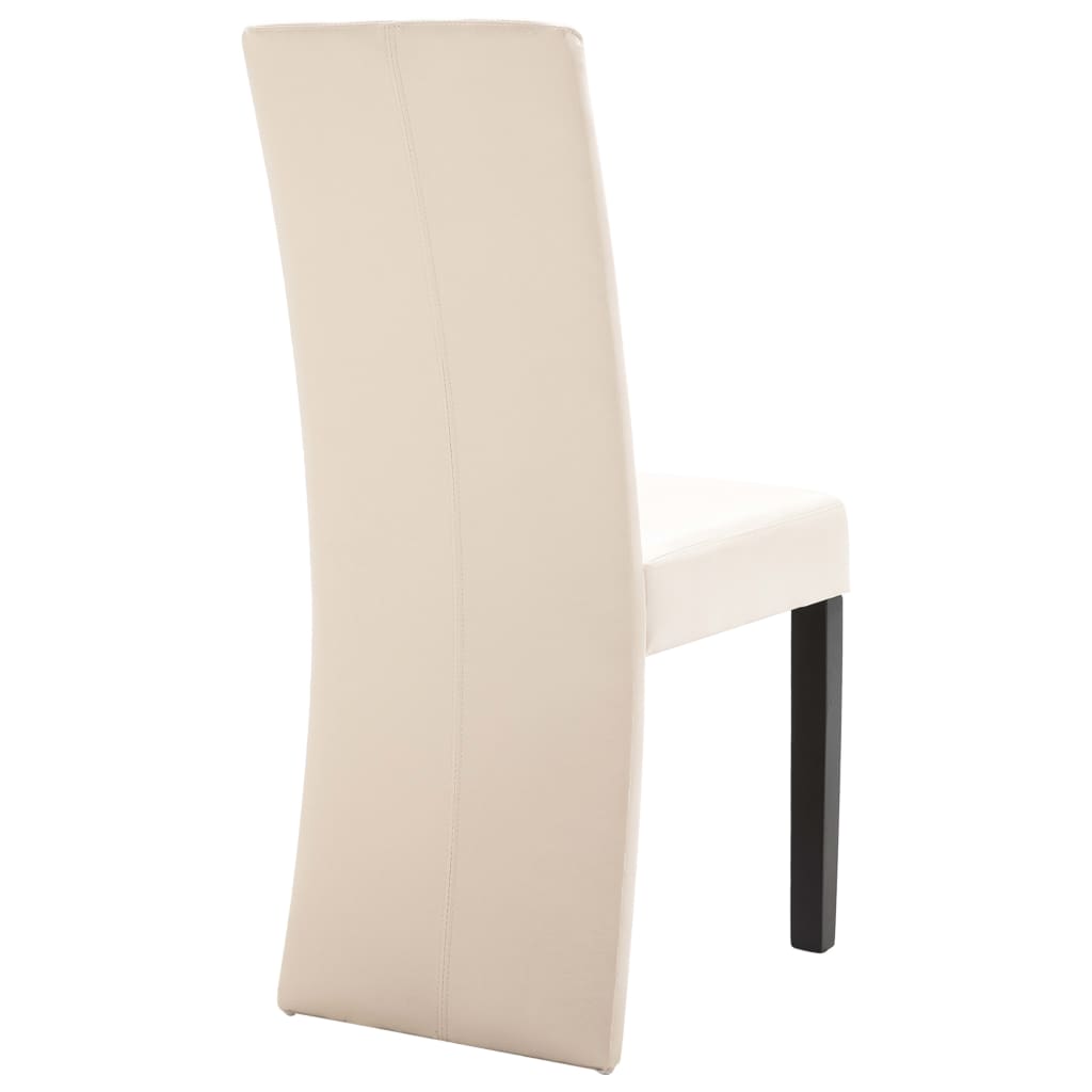 vidaXL Dining Chairs 4 pcs Cream Faux Leather