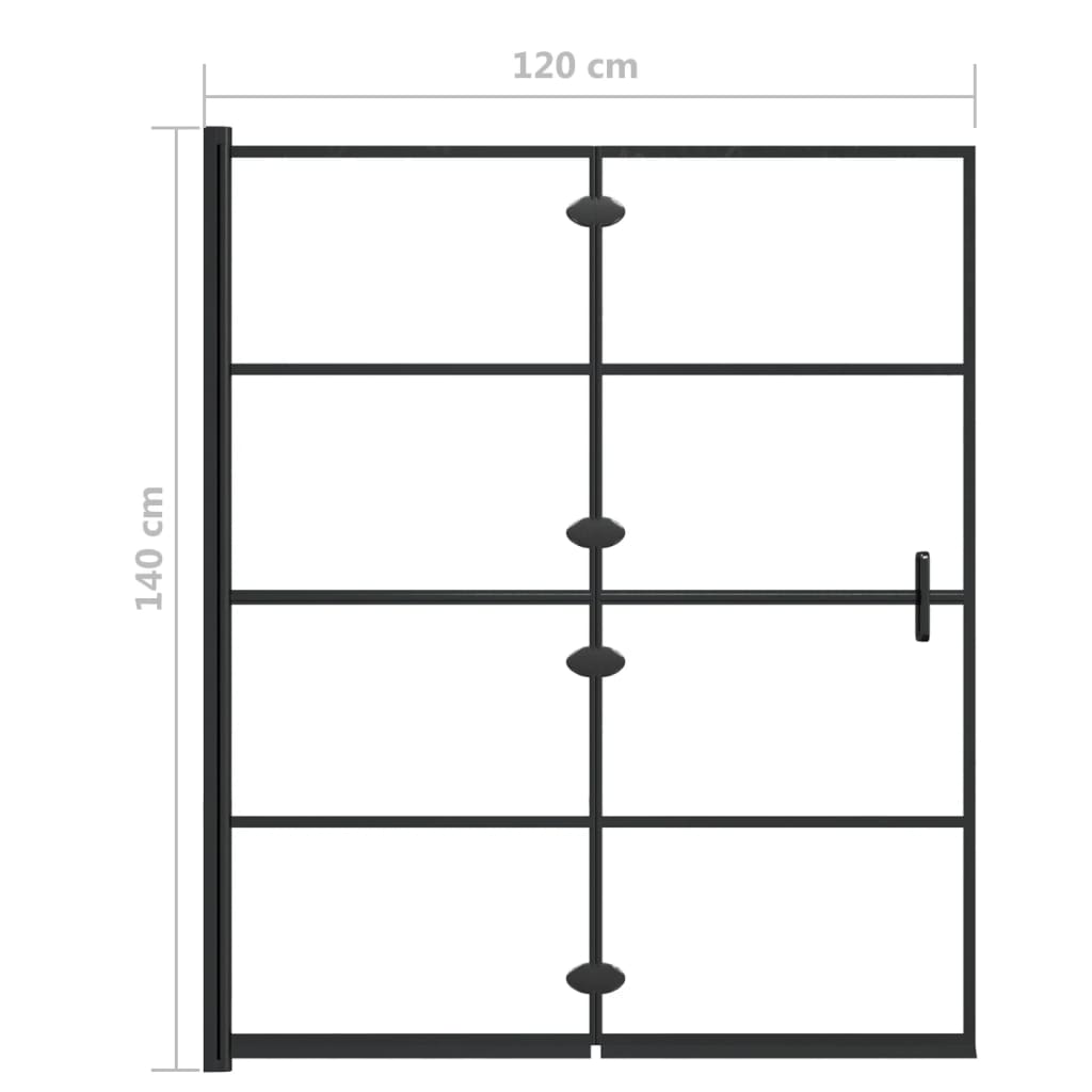 vidaXL Folding Shower Enclosure ESG 47.2"x55.1" Black
