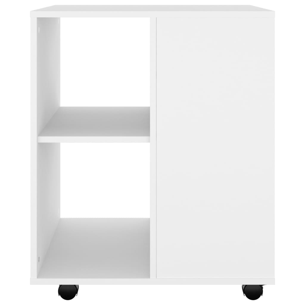 vidaXL Rolling Cabinet White 23.6"x20.9"x28.3" Engineered Wood