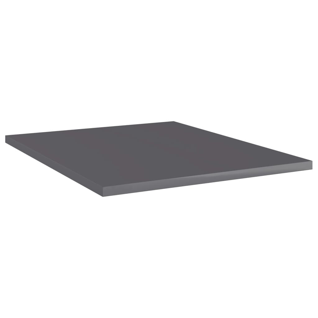 vidaXL Bookshelf Boards 8 pcs High Gloss Gray 15.7"x19.7"x0.6" Engineered Wood
