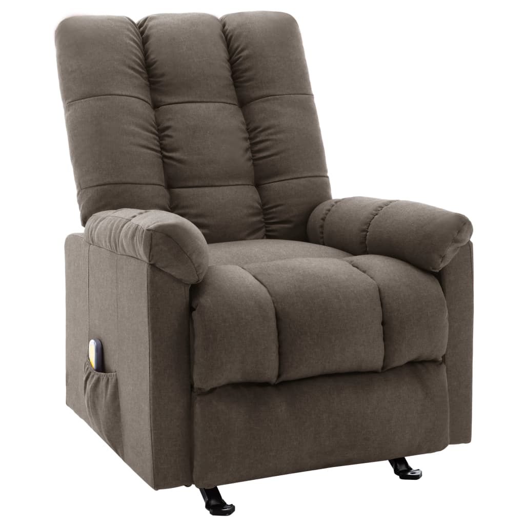 vidaXL Massage Reclining Chair Brown Fabric
