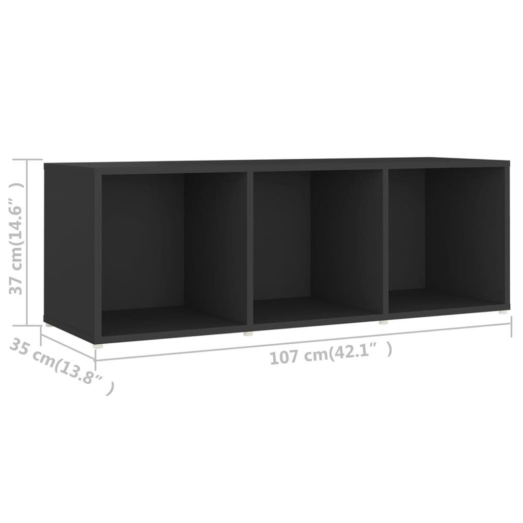 vidaXL TV Stand Gray 42.1"x13.8"x14.6" Engineered Wood