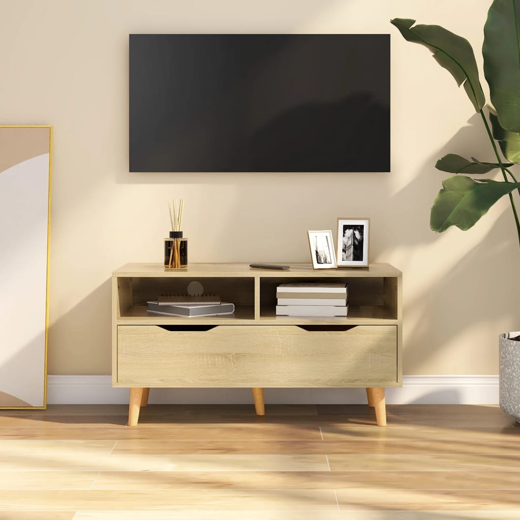 vidaXL TV Stand Sonoma Oak 35.4"x15.7"x19.1" Engineered Wood