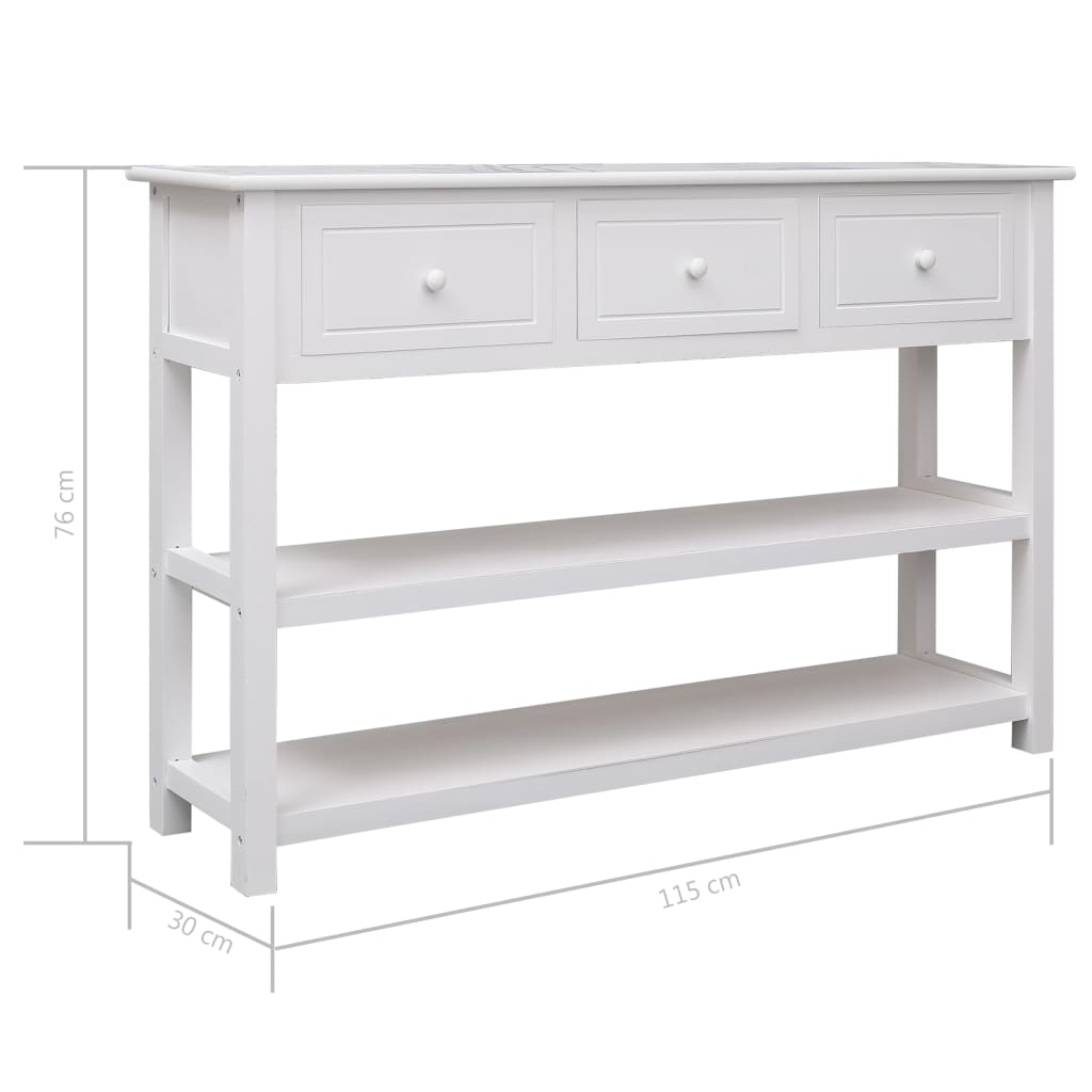 vidaXL Sideboard White 45.3"x11.8"x29.9" Wood