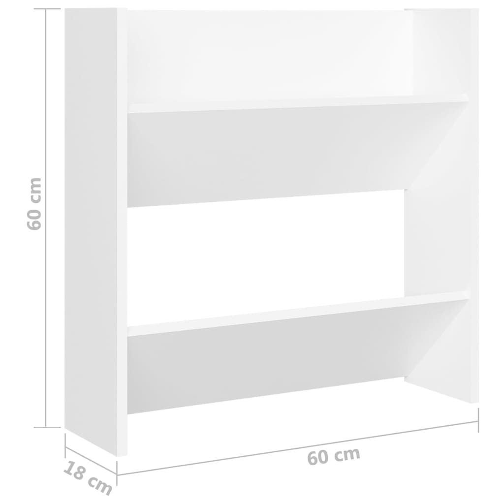 vidaXL Wall Shoe Cabinets 4 pcs White 23.6"x7.1"x23.6" Engineered Wood