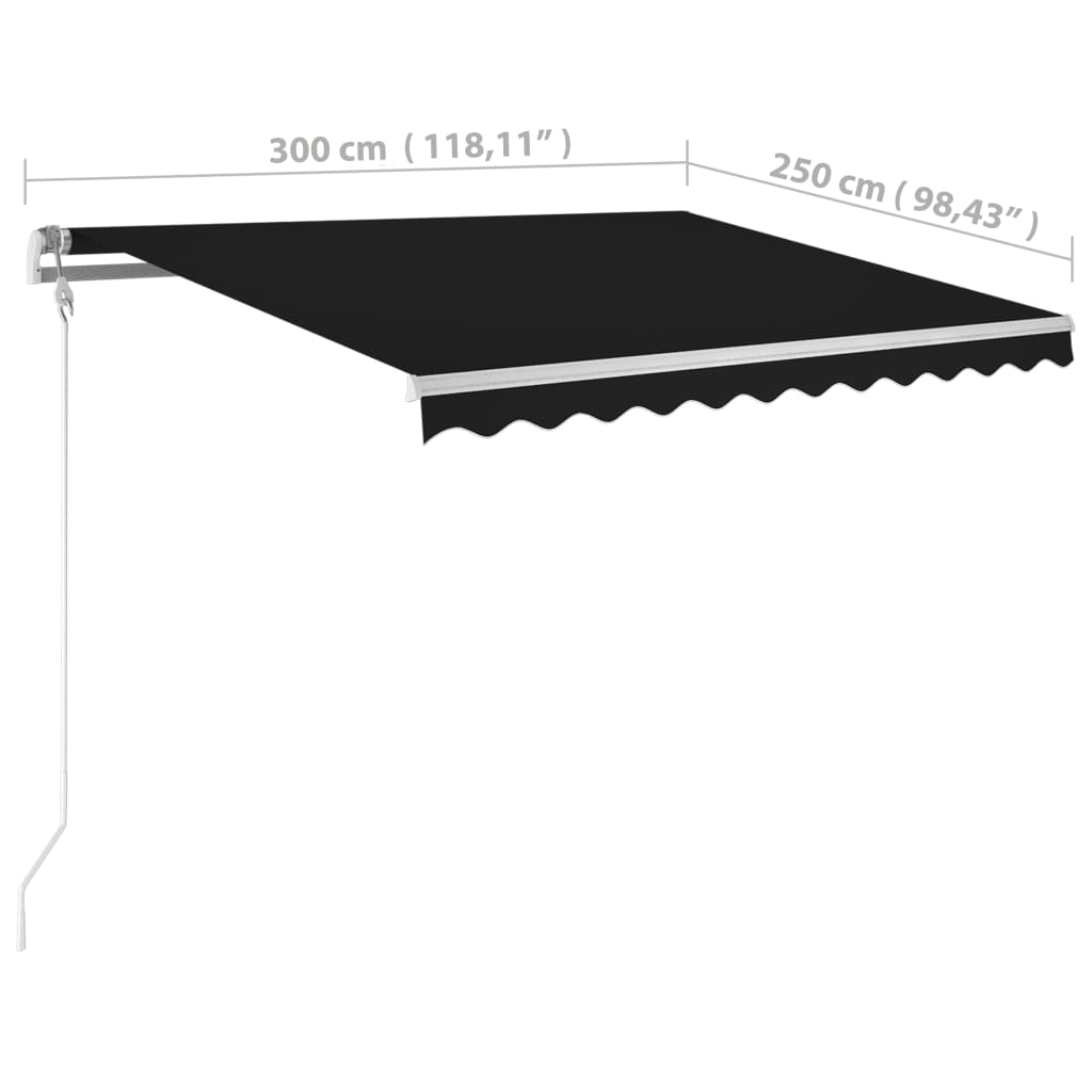 vidaXL Automatic Retractable Awning 118.1"x98.4" Anthracite