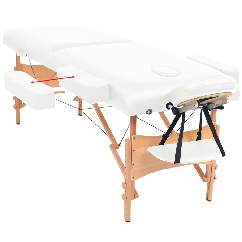 vidaXL 2-Zone Folding Massage Table 3.9" Thick White
