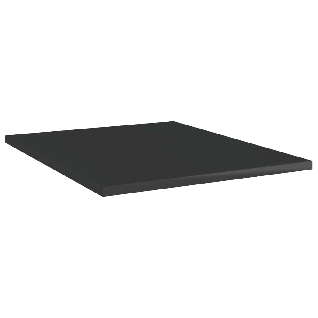 vidaXL Bookshelf Boards 4 pcs High Gloss Black 15.7"x19.7"x0.6" Engineered Wood