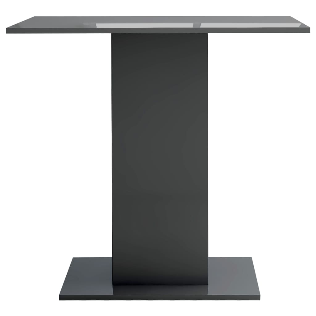 vidaXL Dining Table High Gloss Gray 31.5"x31.5"x29.5" Chipboard