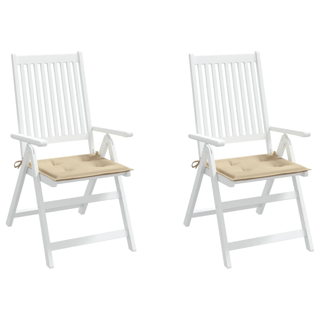 vidaXL Garden Chair Cushions 2 pcs Beige 19.7"x19.7"x1.2"
