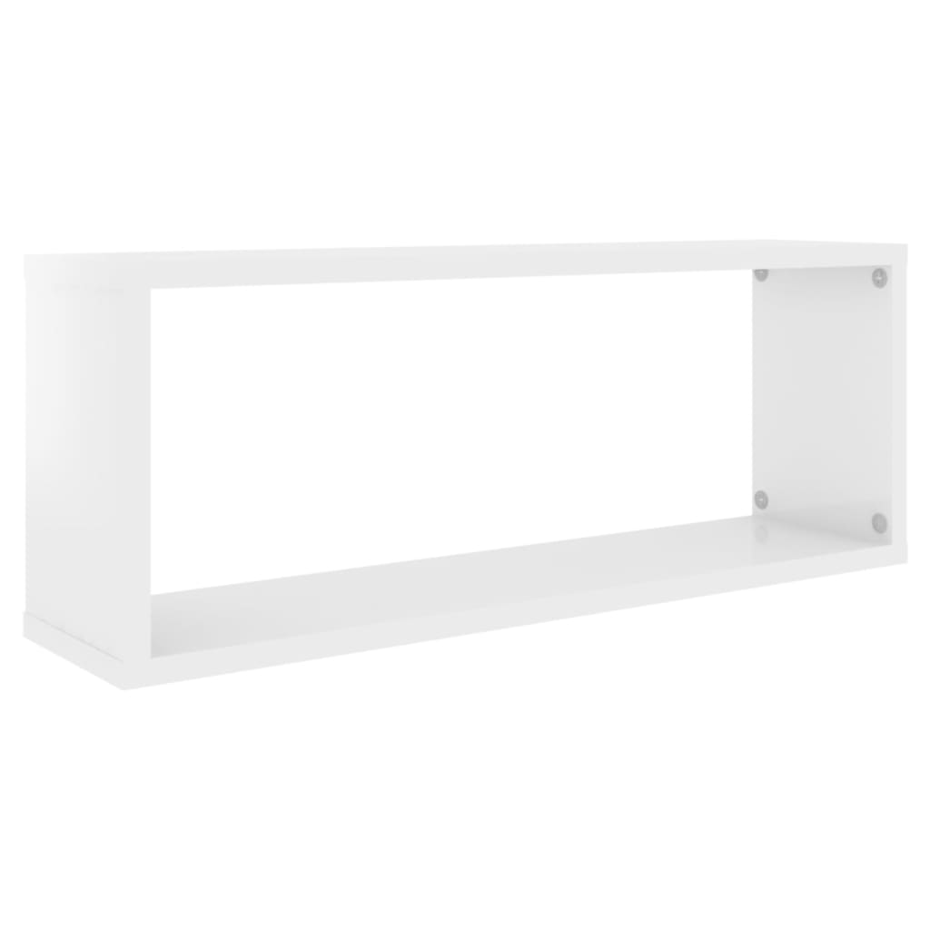 vidaXL Wall Cube Shelves 4 pcs High Gloss White 23.6"x5.9"x9.1" Engineered Wood