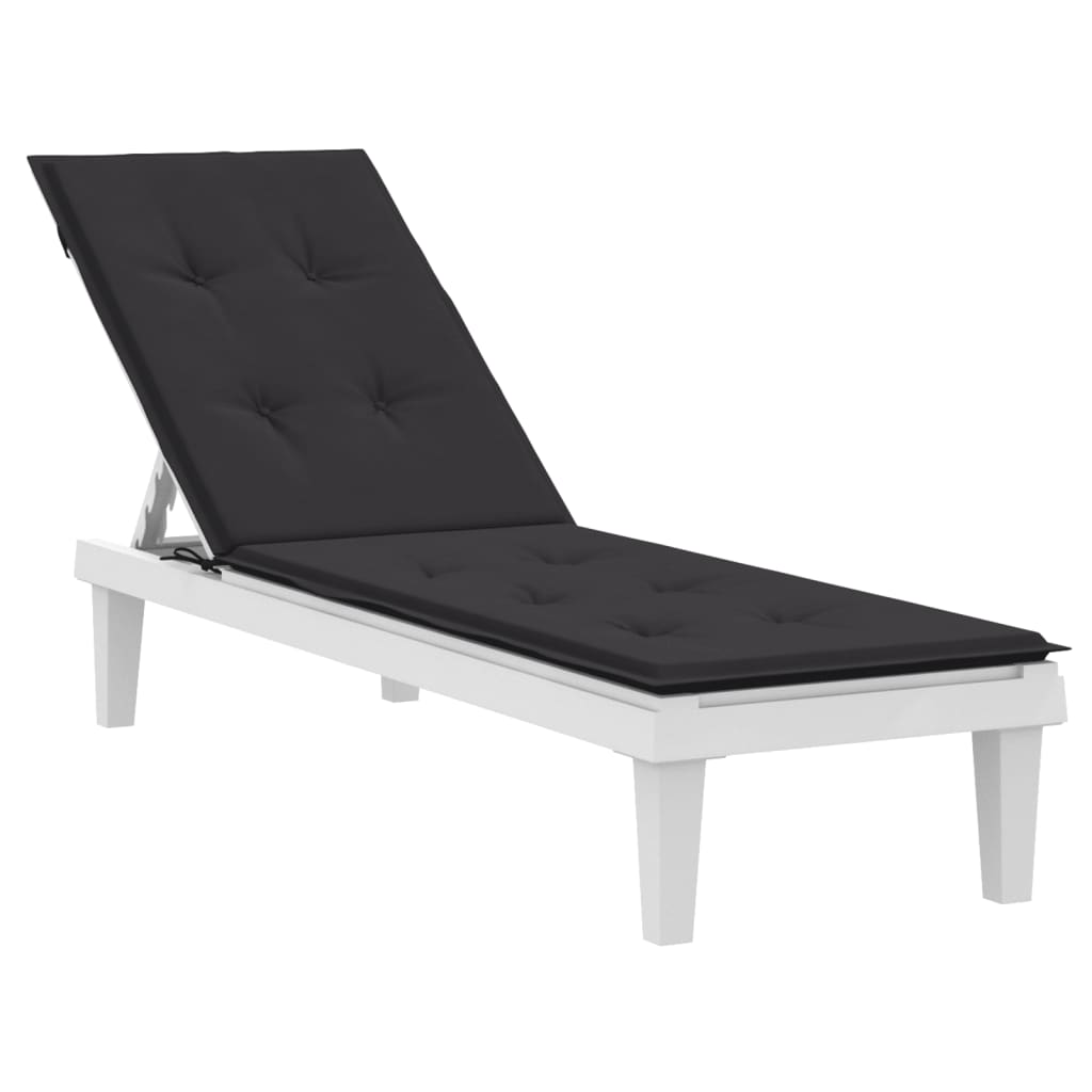 vidaXL Deck Chair Cushion Black (29.5"+41.3")x19.7"x1.2"