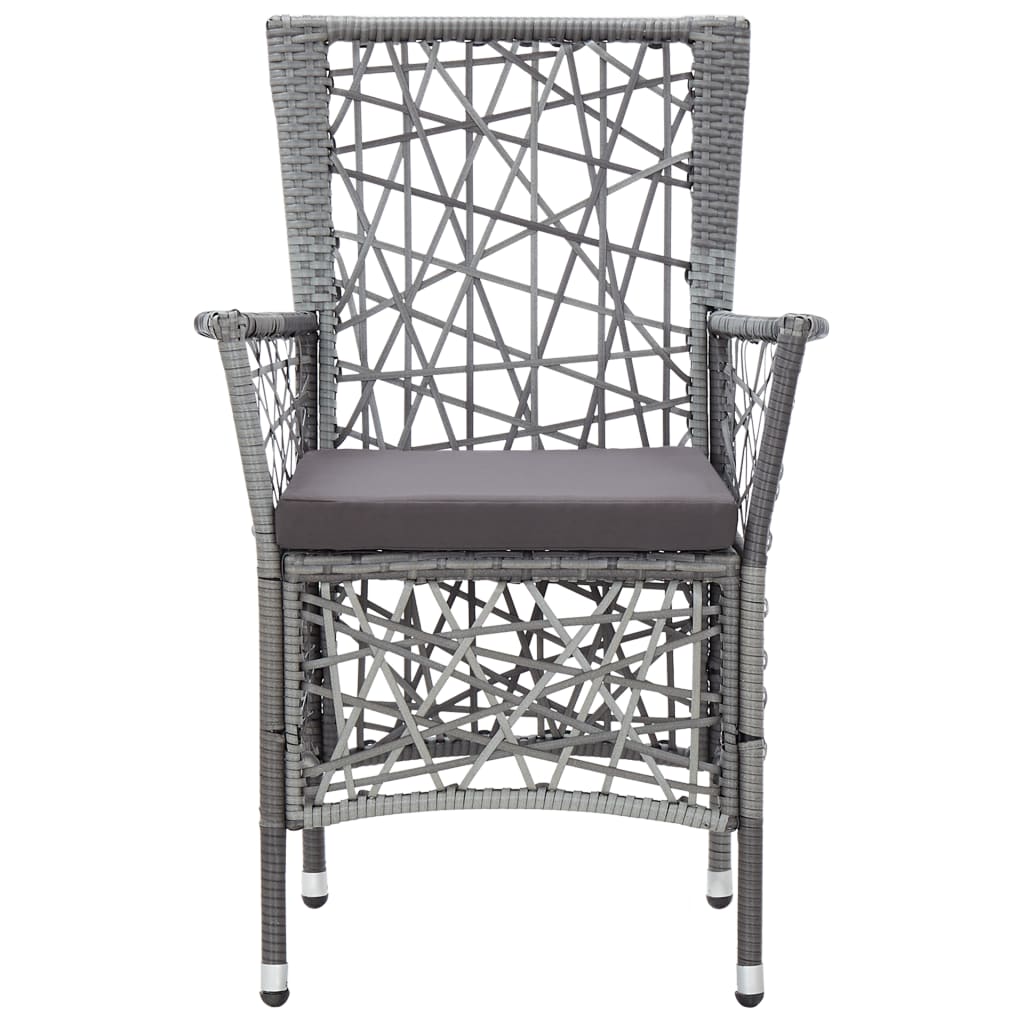 vidaXL 5 Piece Patio Dining Set Poly Rattan Gray