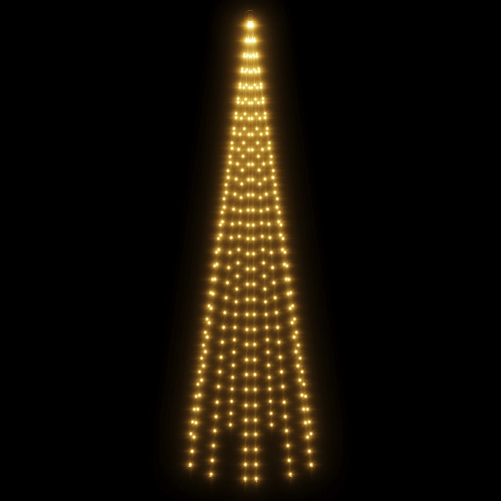 vidaXL Christmas Tree on Flagpole Warm White 310 LEDs 10 ft