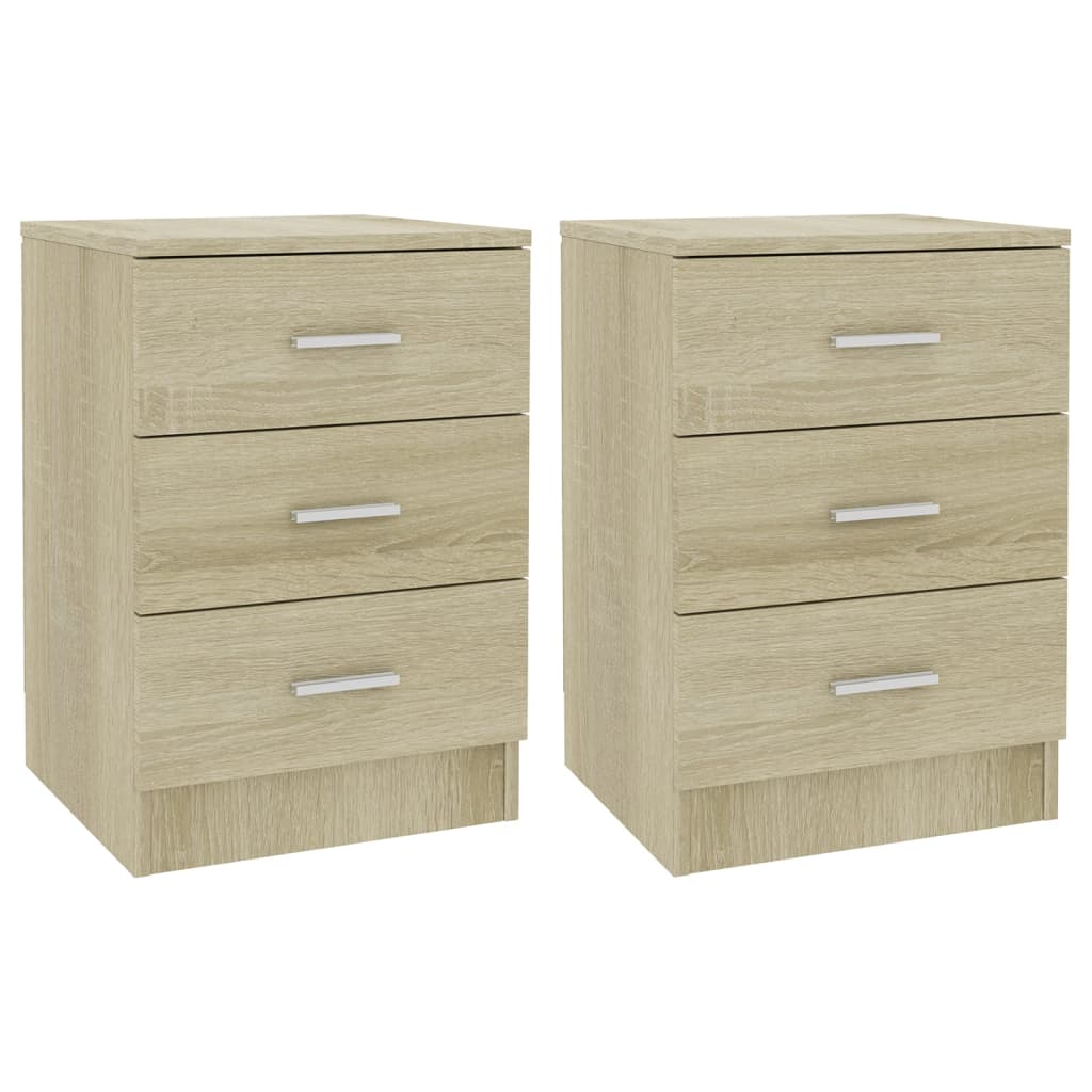 vidaXL Bedside Cabinets 2 pcs Sonoma Oak 15"x13.8"x22" Engineered Wood