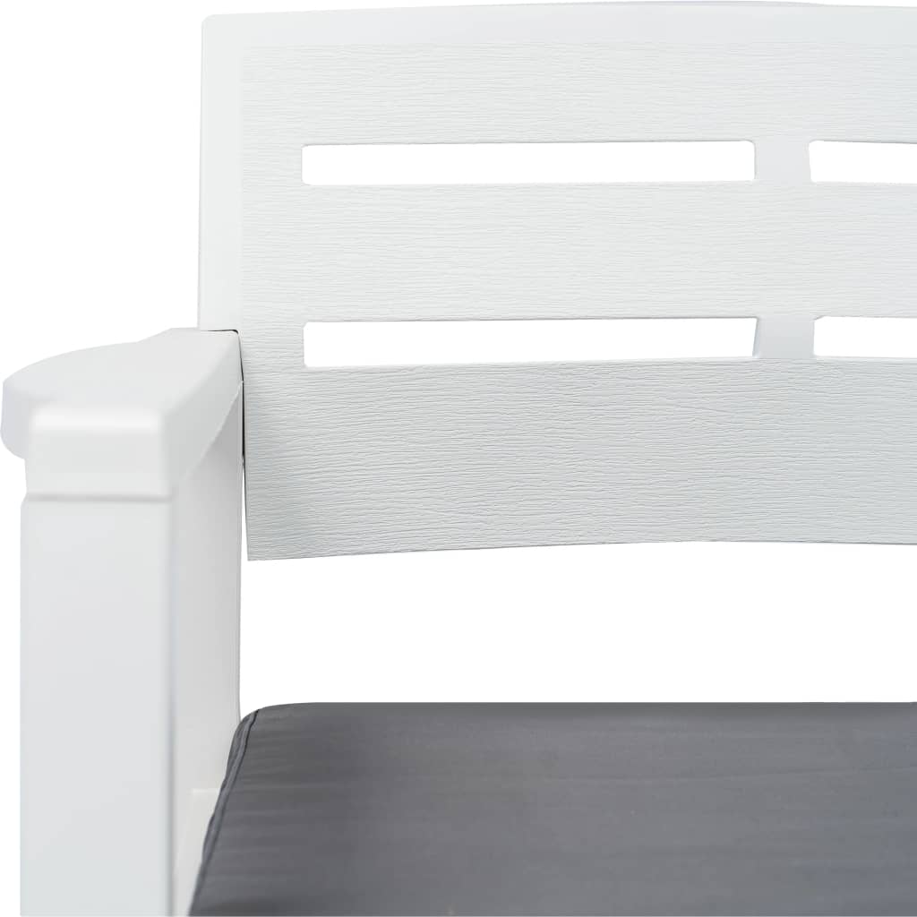 vidaXL 4 Piece Patio Lounge Set Plastic White