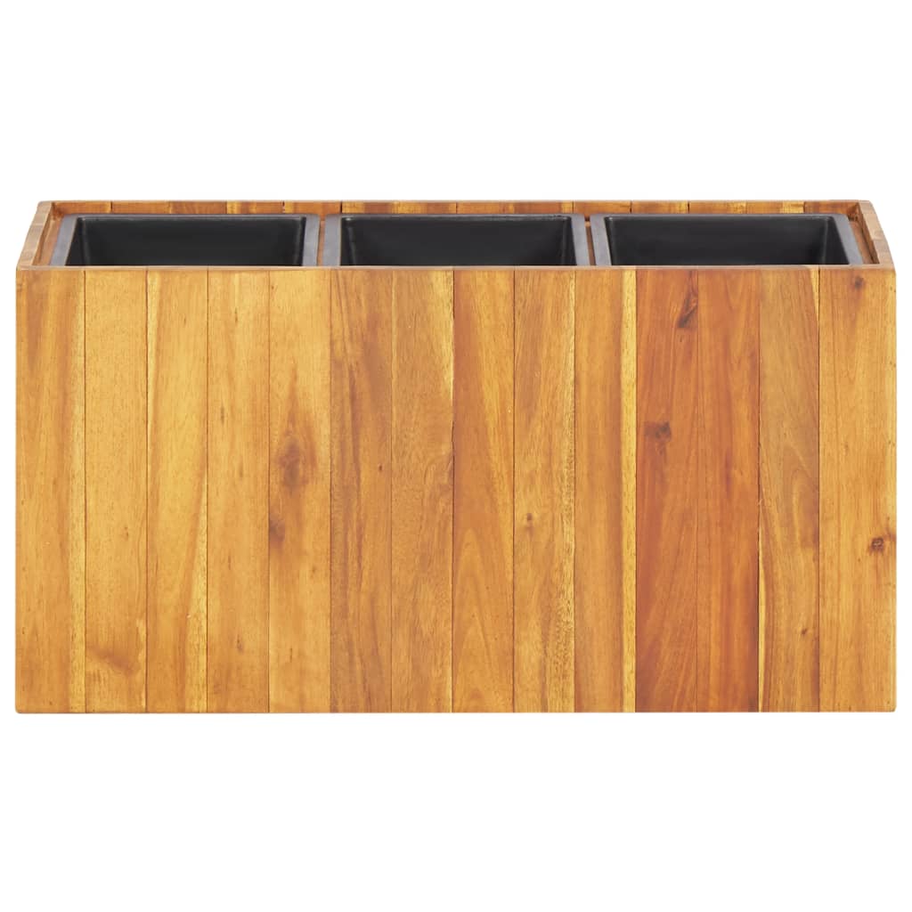 vidaXL Garden Raised Bed with 3 Pots Solid Acacia Wood