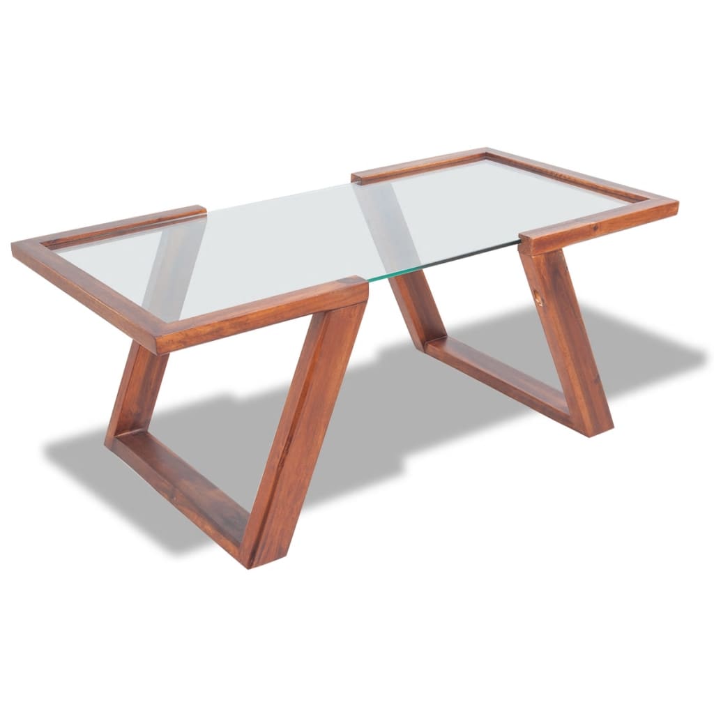 vidaXL Coffee Table Solid Acacia Wood Brown 39.4"x19.7"x15.7"