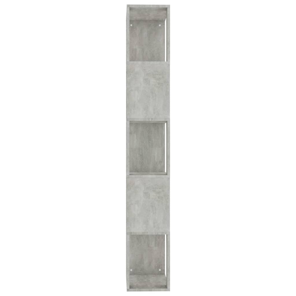 vidaXL Book Cabinet/Room Divider Concrete Gray 17.7"x9.4"x62.6" Engineered Wood