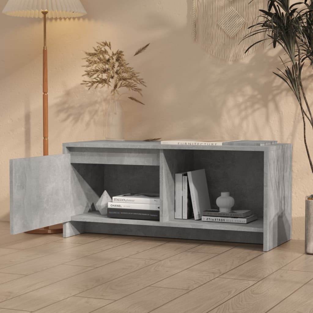 vidaXL TV Cabinet Concrete Gray 35.4"x13.8"x15.7" Engineered Wood