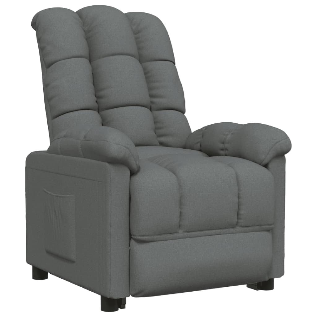 vidaXL Recliner Dark Gray Fabric