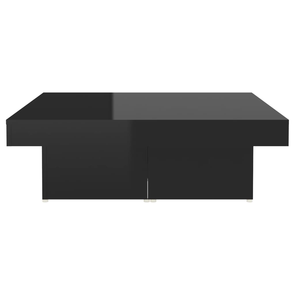 vidaXL Coffee Table High Gloss Black 35.4"x35.4"x11" Chipboard