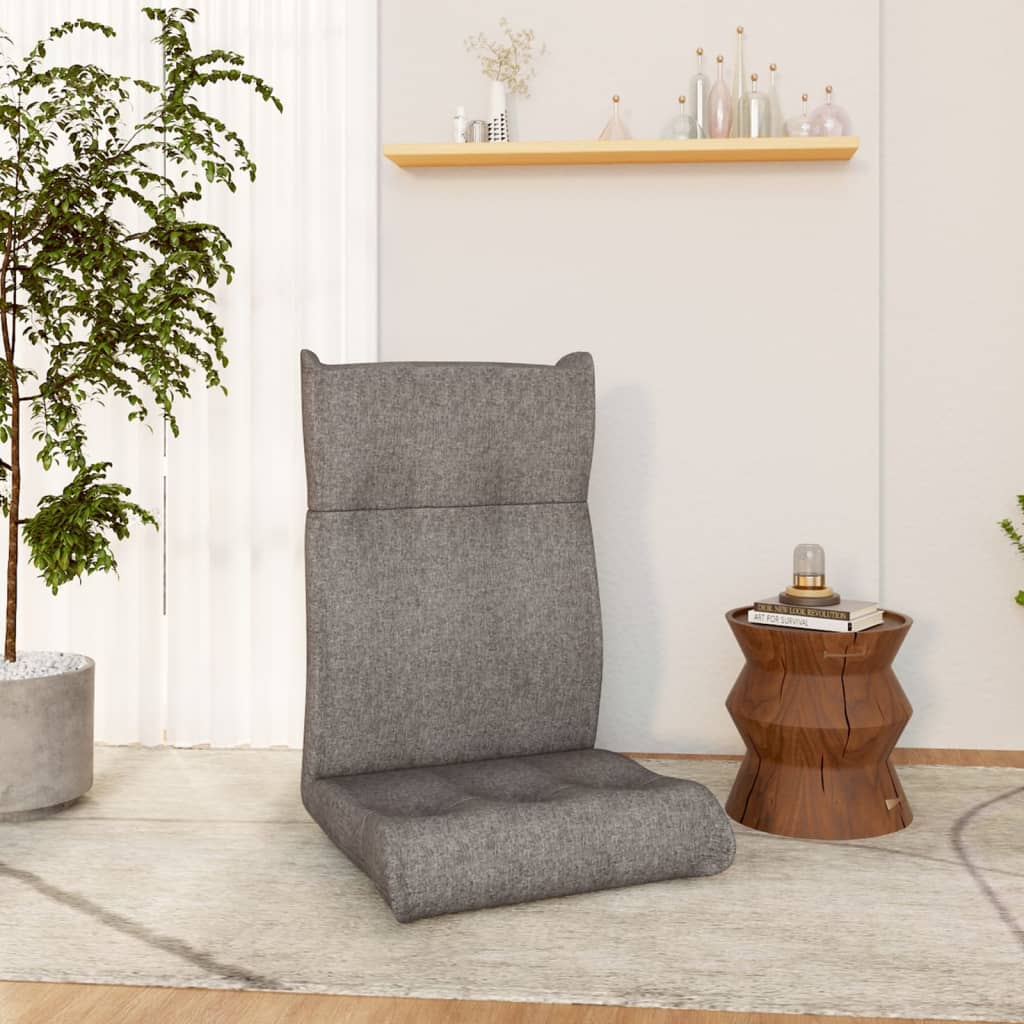 vidaXL Folding Floor Chair Light Gray Fabric