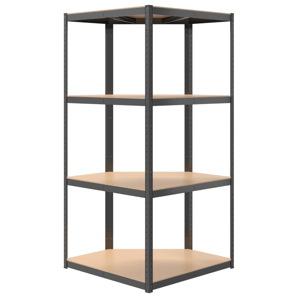 vidaXL 4-Layer Shelves 2 pcs Anthracite Steel&Engineered Wood