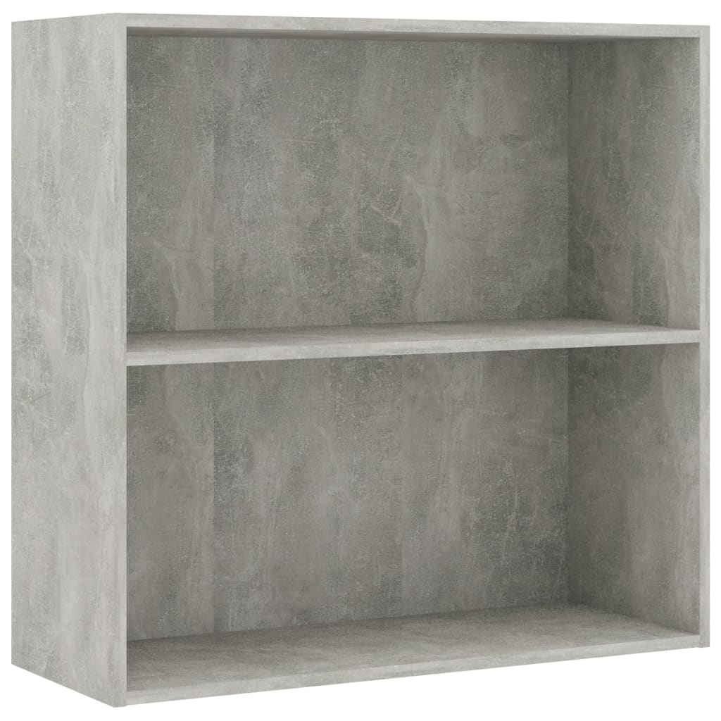 vidaXL 2-Tier Book Cabinet Concrete Gray 31.5"x11.8"x30.1" Chipboard