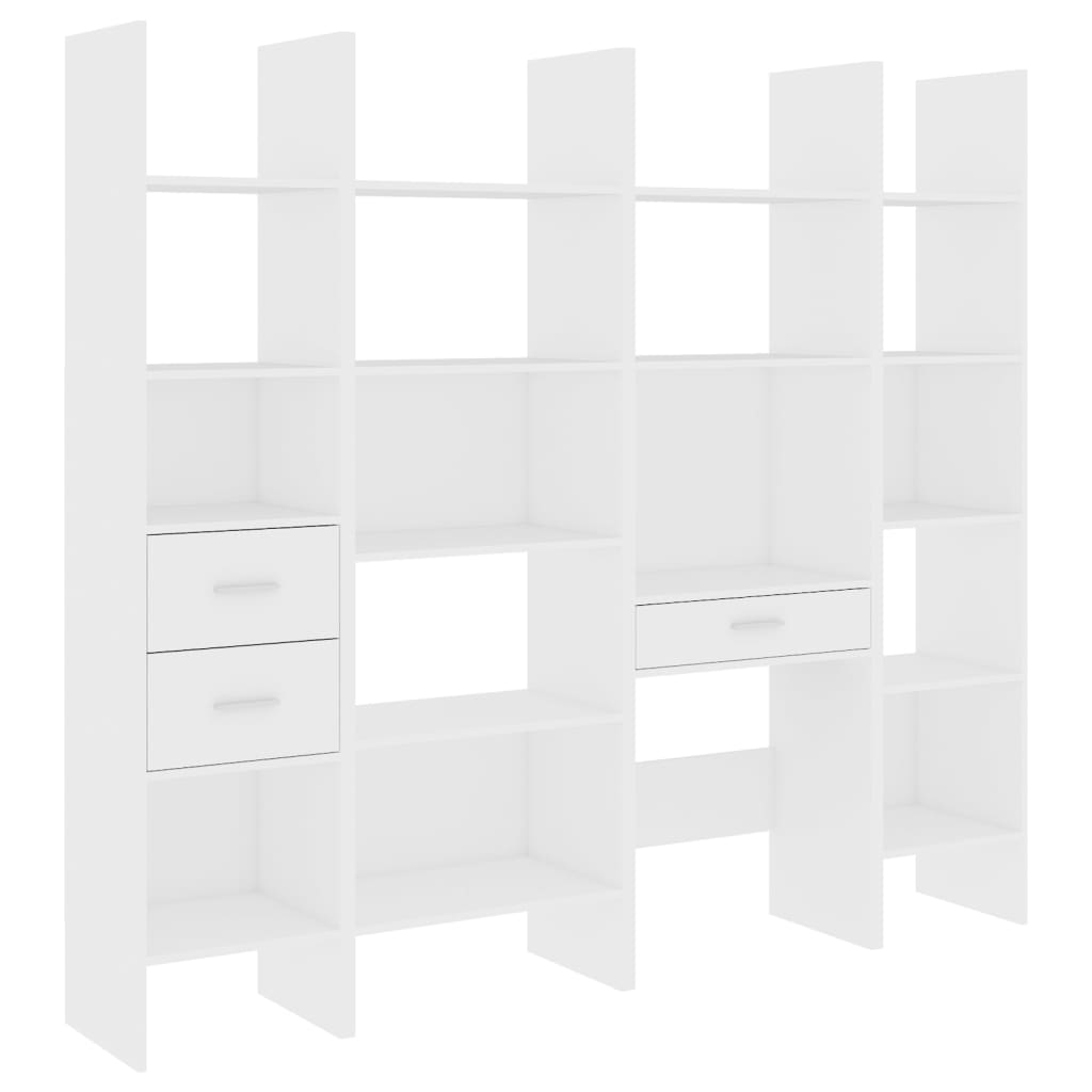 vidaXL 4 Piece Book Cabinet Set White Chipboard