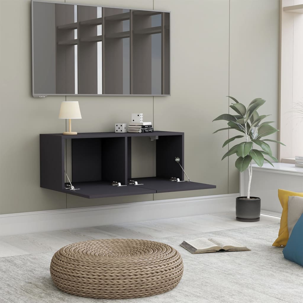 vidaXL TV Cabinet Gray 31.5"x11.8"x11.8" Engineered Wood