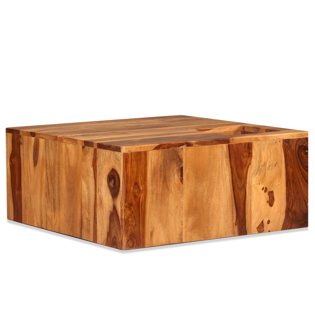 vidaXL Coffee Table Solid Sheesham Wood 27.6"x27.6"x11.8"