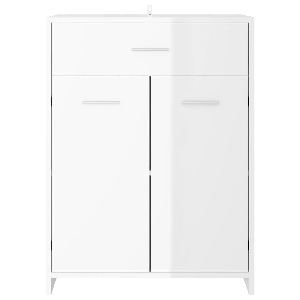 vidaXL Bathroom Cabinet High Gloss White 23.6"x13"x31.5" Engineered Wood