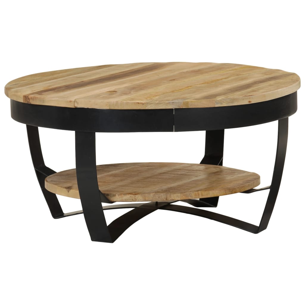 vidaXL Coffee Table Solid Rough Mango Wood 25.6"x12.6"