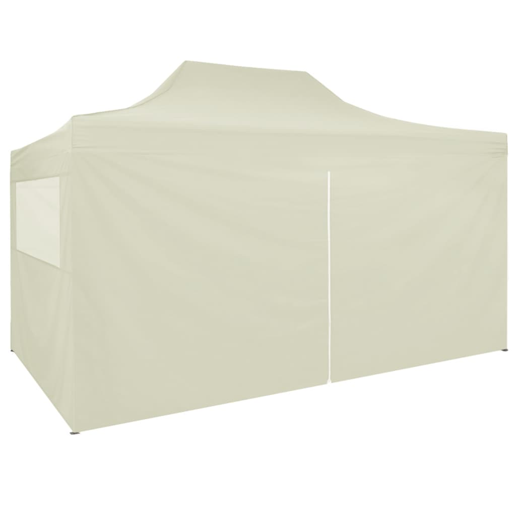 vidaXL Professional Folding Party Tent with 4 Sidewalls 9.8'x13.1' Steel Cream