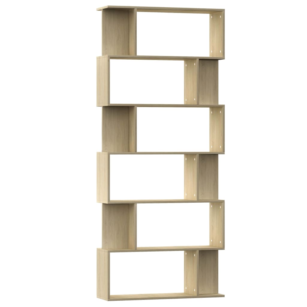 vidaXL Book Cabinet/Room Divider Sonoma Oak 31.5"x9.4"x75.6" Engineered Wood