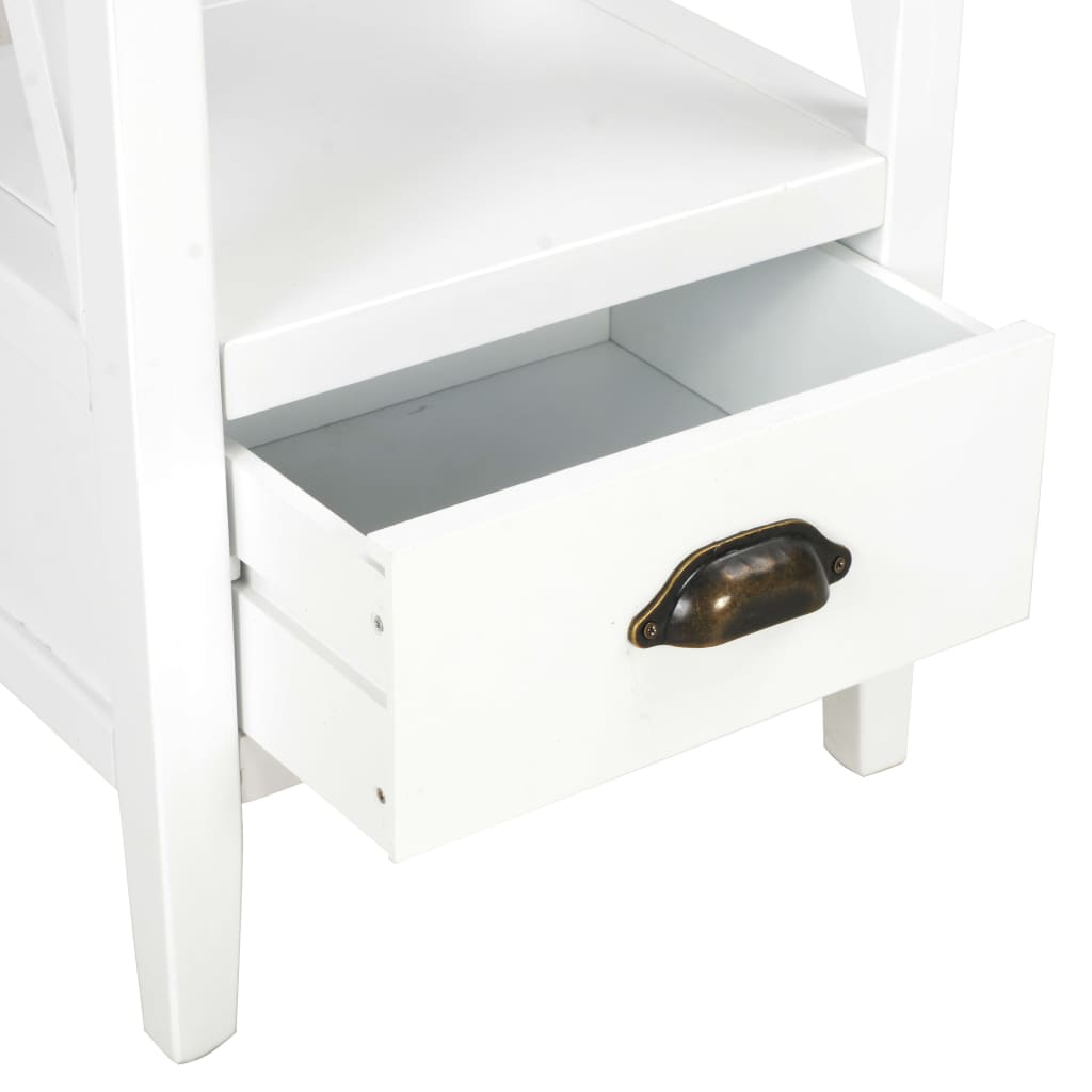 vidaXL Bookcase with 1 Drawer White 15.7"x11.8"x66.9" MDF